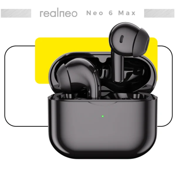 Neo 6 Max True Wireless Bluetooth Earbuds black Color