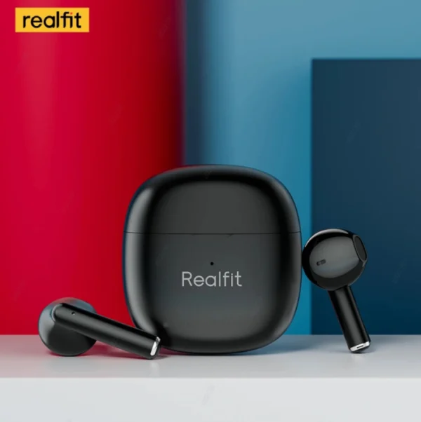 Realfit F1 Bluetooth Wireless Earphones in Black Color