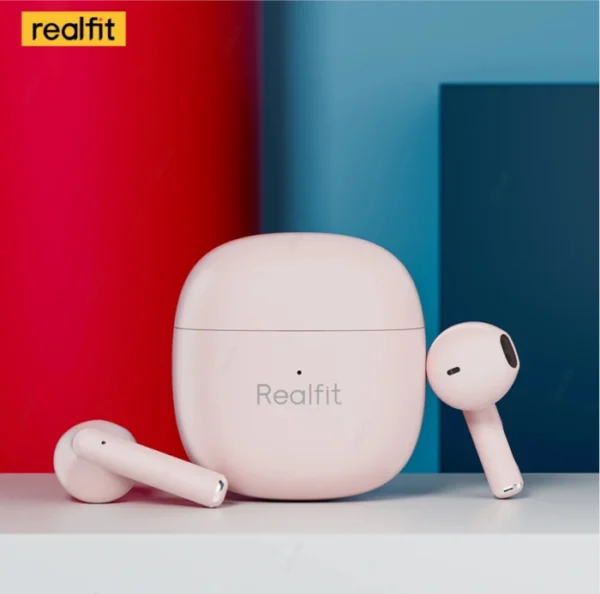 Realfit F1 Bluetooth Wireless Earphones in pink Color